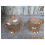 DEPRESSION GLASS CREAM & SUGAR