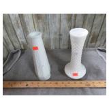 2--MILK GLASS VASES
