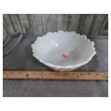 WILD ROSE MILK GLASS BOWL