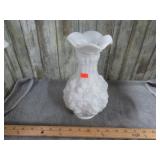 MILK GLASS LOGAN BERRY PATTERN VASE