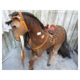 FUR COVERED HORSE FIGURE