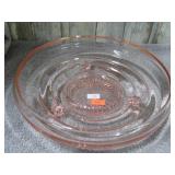 MANHATTAN PINK DEPRESSION GLASS FOOOTED BOWL