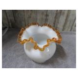 FENTON GOLD CREST MILK GLASS VASE