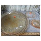 DEPRESSION GLASS PLATTER & BOWLS