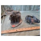 PORCELAIN ELEPHANT FIGURINE & PLANTER
