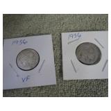2-- 1936 BUFFALO NICKELS