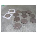 12-- 1970"S EISENHOWER SILVER DOLLAR COINS