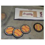 BASEBALL PATCHES, BLANK BRAVES TICKET, ETC