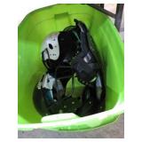 FOOTBALL HELMETS (2) & SHOULDER PADS (3)