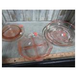 PINK DEPRESSION GLASS DISHES