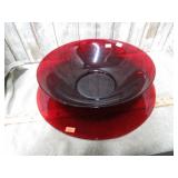 ANCHOR HOCKING ROYAL RUBY RED SALAD BOWL