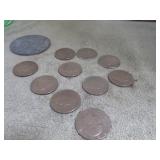 10-- BICENTENNIAL $1 U.S. COINS & REPLICA 1/2
