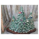 13" CERAMIC CHRISTMAS TREE -- NEEDS PRISMS