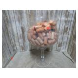 GIANT GLASS GOBLET W/ WINE CORKS