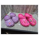 2 pair-- CROCS SHOES -- 4-6 & 7-9