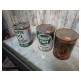 3-- QUAKER STATE OIL CANS -- 2 FULL