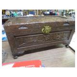 CARVED WOODEN TRUNK