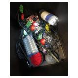 STORAGE TUB W/ LID & MISC