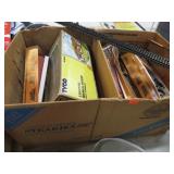 "H O" MODEL TRAIN CARS, TRACK & BUILDINGS