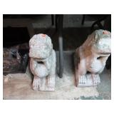 2-- 15' TALL MARBLE FOO DOG STATUES