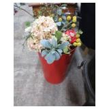 TRASHCAN & ARTIFICIAL FLOWERS