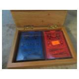 PLAYING CARDS & WOODEN BOX