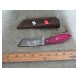 CUSTOM DAMASCUS SHEATH KNIFE