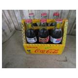 WOODEN COCA COLA CARRIER & BOTTLES