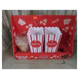 COCA COLA POPCORN HOLDER & GLASS SET - LES 1 GLASS