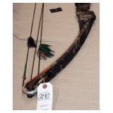 Camouflage wrapped compound bow