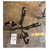 Glass table on metal frame