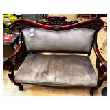 Antique Victorian Carved Mahogany Loveseat