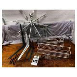 Metal shelves, shelve brackets, portable clothes hanger