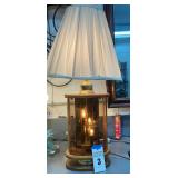 Vintage Don Ward Etched Glass Lamp with Shade