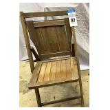 Antique Wooden Slat Back Folding Chair