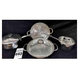 Pots & Pans with Lids and double boiler.