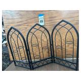 3-Panel Folding Metal Screen Votive Candle Holder