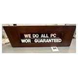 Vintage Wooden Rotating Sign with Light