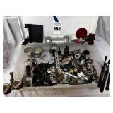Large lot of different auto stuff,  Pressure gauge, hood lift supports, door hardware, Lighting components, fasteners & brackets & More