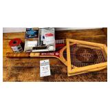 Tennis Racket, 38 Special Bullets, First Aid Kit, DANGER Tape