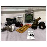 Misc Lot Trimmer, Propeller, Battery Charger, Throttle Control Cable