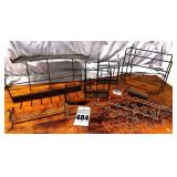 Large lot of pegboard storage shelving & hooks