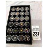 All polished, shaped, cut beautiful stones each stored in display.  Pictures don