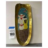 Salvador Teran Wall Hanging Mosaic Brass Tray