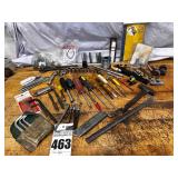 Misc tools, screw drivers, allen wrenches, sockets