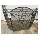 3-panel wrought iron fireplace screen