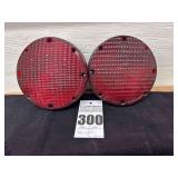 2 - 7" round red light lenses