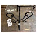 Glass end table on metal frame