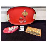 Serving Tray & 2 wall plaques.