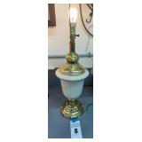 Cream & brass colored lamp 22" tall